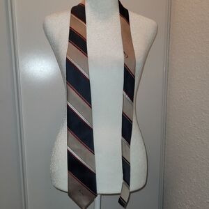 Vintage Lilly Daché Elegant Striped Tie in Black and Tan